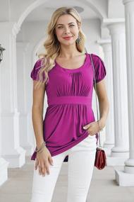 img 1 attached to Stylish & Comfortable: Helloacc Women'S A-Line Tunic Tops With Flattering Pleats & Empire Waist