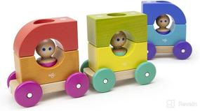 img 3 attached to Exploring Boundless Creativity with the 12 Piece Tegu Magnetic Tram Building Block Set, Rainbow