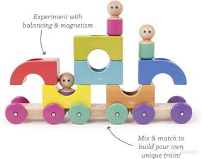 img 2 attached to Exploring Boundless Creativity with the 12 Piece Tegu Magnetic Tram Building Block Set, Rainbow