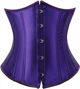 img 4 attached to Classic Corset Waist Cincher Bustier 💃 Top with Lace-Up and Boning by Grebrafan