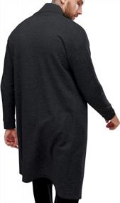img 2 attached to Men'S Shawl Cardigan Long Sleeve Drape Cape Lightweight Open Front Length Coat