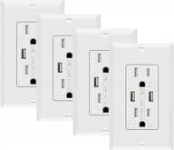 upgrade your charging experience with szict ul-listed usb outlet receptacle - 4 pack, 4.2a tr fast charging, 2 ports, 15a wall receptacle outlet with plate in white logo