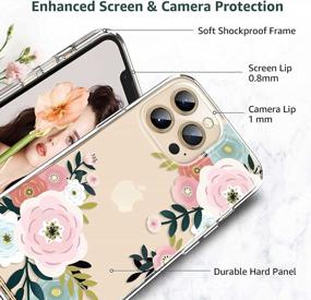 img 2 attached to Stylish And Durable Floral IPhone 13 Pro Case For Women And Girls - Never-Fading Silicone Shockproof Hard Cover, Clear Flower Design Slim Protector For 6.1-Inch IPhone 13 Pro