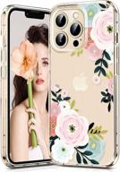 stylish and durable floral iphone 13 pro case for women and girls - never-fading silicone shockproof hard cover, clear flower design slim protector for 6.1-inch iphone 13 pro logo