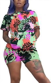 img 4 attached to Summer Jogging Suit: Bodycon Shorts Set With Short Sleeve Top For Women'S Casual Outfits