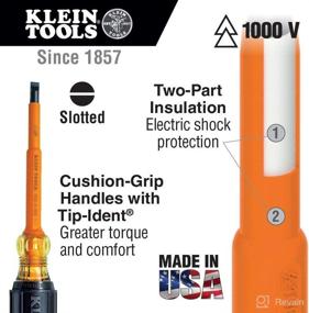 img 2 attached to 🛠️ Klein Tools 33528 Insulated Screwdriver Kit with Carrying Case - 1000 V, Cushion Grip, 9-Piece: Versatile Solution for Electrical Professionals