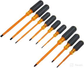 img 1 attached to 🛠️ Klein Tools 33528 Insulated Screwdriver Kit with Carrying Case - 1000 V, Cushion Grip, 9-Piece: Versatile Solution for Electrical Professionals