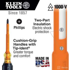 img 3 attached to 🛠️ Klein Tools 33528 Insulated Screwdriver Kit with Carrying Case - 1000 V, Cushion Grip, 9-Piece: Versatile Solution for Electrical Professionals