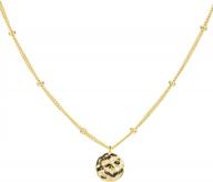 espere rhodium plated gold coin pendant necklace 20 inch small medallion gold pandent necklace long for layering logo