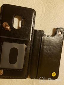 img 5 attached to Стильный чехол-кошелек Vaburs S9 с держателем для карт - противоударный чехол из искусственной кожи с двойными магнитными кнопками для Samsung Galaxy S9