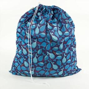 img 2 attached to OsoCozy Cloth Diaper Pail Liner - Reusable, Washable, Waterproof Wet Bag With Drawstring. Excellent For Diaper Pails, Garbage Cans, Laundry, Recycling And Storage - Blue Whales
