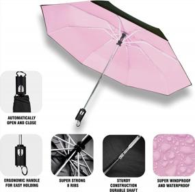 img 3 attached to Small, Automatic Open/Close Umbrella With Teflon Coating - Windproof & Lightweight For Traveling & Backpackers!