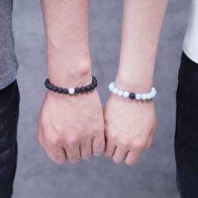 img 2 attached to Stylish And Elegant Onyx Stone Couple Bracelets By AMORWING