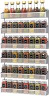 3-tier spice rack organizer, 2 pack - countertop or wall mount seasoning jars shelf - kitchen cabinet pantry door storage organizer, silver logo