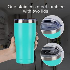 img 1 attached to Stainless Steel Travel Tumbler With Lid And Straw - 20Oz Double Wall Vacuum Insulated Tumbler, Powder Coated Thermal Mug For Hot And Cold Drinks, Durable And Stylish In Mint Color - Lifecapido