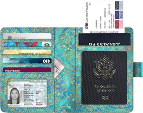 img 3 attached to Fintie Passport Premium Leather Blocking Travel Accessories : Passport Covers