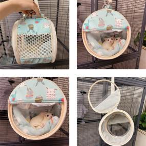 img 2 attached to 🐹 Wontee Small Pets Carrier Bag: Portable Handbag for Hamsters, Rats, Mice, Guinea Pigs, and More!