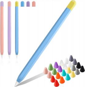 img 4 attached to 🖊️ 3 Silicone Pencil Covers in Fresh Colors for Apple Pencil 2nd Generation | Includes 24 Silicone Nib Covers