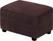 stretchable velvet ottoman cover - large brown rectangle slipcover for footstool, removable and machine washable with elastic bottom - h.versailtex plush and form-fit storage footrest protector logo