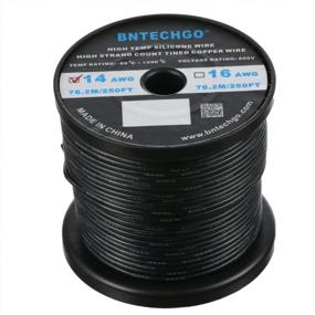 img 3 attached to BNTECHGO 14 Gauge Silicone Wire Spool 250 Ft Black Flexible 14 AWG Stranded Tinned Copper Wire