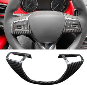 img 4 attached to 🚗 YOCTM ABS Black Carbon Fiber Look Steering Wheel Cover Trim Decorative Strip for Maserati Levante and Ghibli Series - (2014-2021 Models)