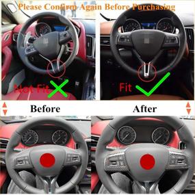 img 3 attached to 🚗 YOCTM ABS Black Carbon Fiber Look Steering Wheel Cover Trim Decorative Strip for Maserati Levante and Ghibli Series - (2014-2021 Models)