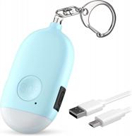 rechargeable 130 db emergency personal alarm keychain with led light - sos safety alert device for women, kids, elderly & joggers by weten (blue) logo