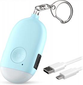 img 4 attached to Rechargeable 130 DB Emergency Personal Alarm Keychain With LED Light - SOS Safety Alert Device For Women, Kids, Elderly & Joggers By WETEN (Blue)