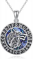 925 sterling silver wolf pendant necklace with abalone shell - a protective and stylish amulet for men and women logo