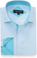 alex vando men's printed long sleeve dress shirt with regular fit button down style logo
