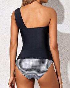 img 2 attached to Tempt Me Tankini Shoulder Swimsuits Women's Clothing via Swimsuits & Cover Ups