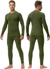 img 1 attached to Mens Thermal Underwear Set Fleece Lined Long Johns Base Layer Long Sleeve Shirts Leggings Winter