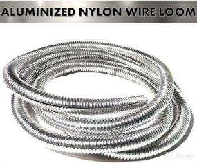 img 3 attached to 🚗 Bentley Harris ConvoShield Aluminized Nylon Wire Loom Tubing - 3/8" Diameter - 39" Length, Chrome Finish Wire Loom for High Temp. Automotive Applications