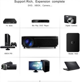 img 2 attached to Excelvan Black Portable Multimedia Home Cinema Theater Video Projector With 3000 Lumens And Support For Full HD 1080P, HDMI, USB, VGA, SD Card, ATV, TV, Laptop, IPhone, Smartphone, Game, And PS4