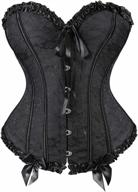 floral lace black corset: overbust waist cincher for women's bustier top логотип
