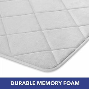 img 3 attached to Premium Memory Foam Bathroom Rug - Ultra Absorbent, Non-Slip, Machine Washable, Quick Drying Bath Mat - Soft Step Design - 22" X 36" - Ivory