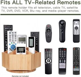img 2 attached to All-In-One Bamboo Remote Control Organizer With 7 Sections For Living Room Essentials Including Keys, Medication, And More - Rotating TV Remote Control Caddy For Maximum Convenience