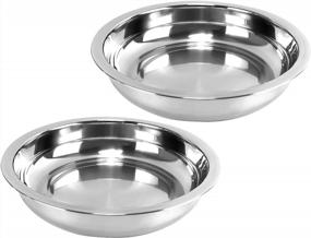 img 2 attached to BriSunshine 4QT/3.7L Stainless Steel Chafing Dish Food Pan (2 Pack)