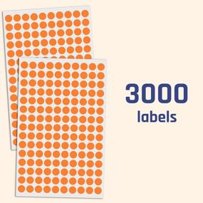 img 1 attached to 3000 Orange Round Dot Stickers With 0.375" Size - Circle Labels For Various Uses