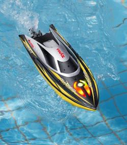 img 3 attached to SYMA Q7 RC лодка: 20+ км/ч 2.4ГГц Быстрая гонка для бассейнов и озер, Восстановление после опрокидывания + Аварийное сигнализирование о низком заряде батареи, Подарки для мальчиков и девочек
