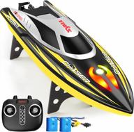syma q7 rc boat: 20+ km/h 2.4ghz fast racing for pools & lakes, capsize recovery + low battery alarm, gifts for boys & girls logo