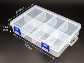 img 3 attached to Adjustable Divider Plastic Compartment Storage Box for Jewelry, Small Accessories, 🗃️ Hardware Fittings - Removable Grid Compartment with 8 Large Grids (1 Pack)