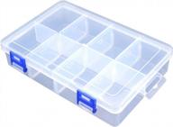 adjustable divider plastic compartment storage box for jewelry, small accessories, 🗃️ hardware fittings - removable grid compartment with 8 large grids (1 pack) logo