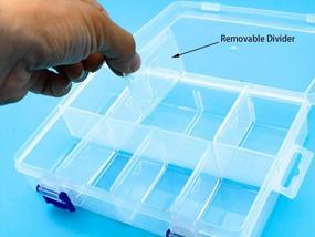img 1 attached to Adjustable Divider Plastic Compartment Storage Box for Jewelry, Small Accessories, 🗃️ Hardware Fittings - Removable Grid Compartment with 8 Large Grids (1 Pack)