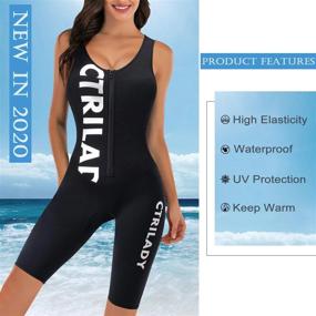img 2 attached to Women'S 1.5Mm Neoprene Shorty Wetsuit Sleeveless Vest With Front Zipper UV Protection Full Body Swimwear For Swimming, Surfing, Kayaking & Snorkeling