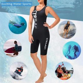 img 3 attached to Women'S 1.5Mm Neoprene Shorty Wetsuit Sleeveless Vest With Front Zipper UV Protection Full Body Swimwear For Swimming, Surfing, Kayaking & Snorkeling