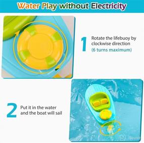 img 2 attached to KINDIARY Floating Wind-up Boat: Fun Bath Time Toy for Toddlers and Infants!