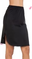 women's subuteay half slip skirt with lace trim and curved hemline, both side slits underskirt logo