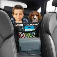 🚘 convenient upgrade: 3-layer car net pocket handbag holder & storage organizer, ideal for pets, kids, and driver! логотип