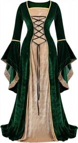 img 4 attached to Zhitunemi Medieval Costume Women'S Halloween Dress - Renaissance Gothic Gown For Midevil Faire